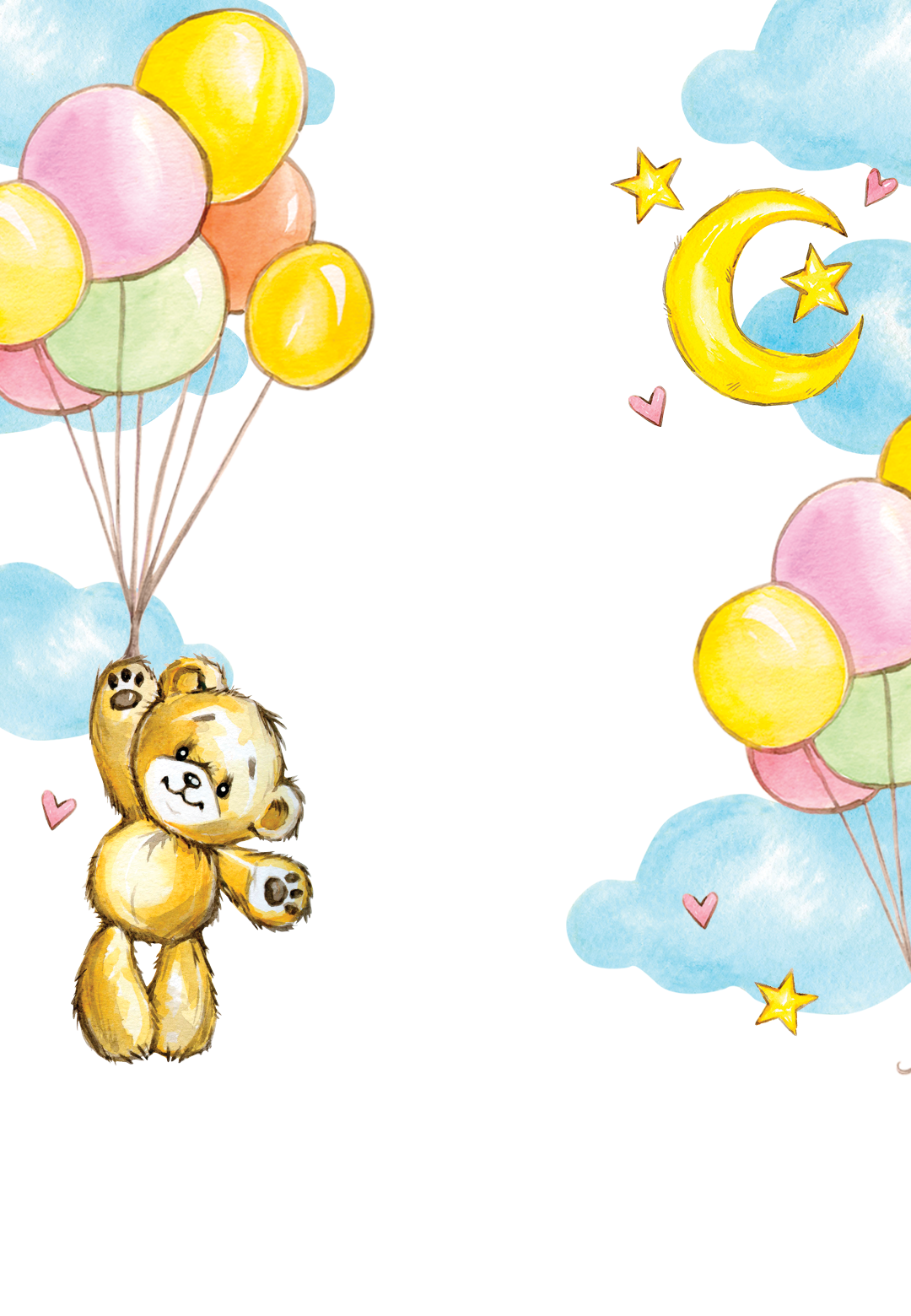 Teddy Bear Balloons Birthday Invitation Template Greetings Island