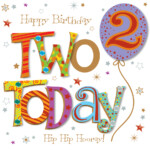 Two Today 2nd Birthday Greeting Card Cards Love Kates