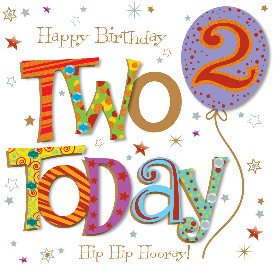 Two Today 2nd Birthday Greeting Card Cards Love Kates