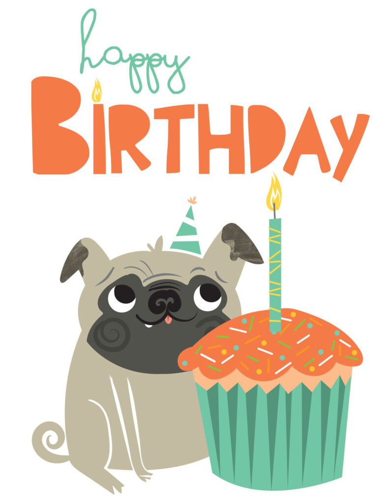 Vedi Questo Progetto Behance U201cHappy Birthday Pug Cardu201d Https 