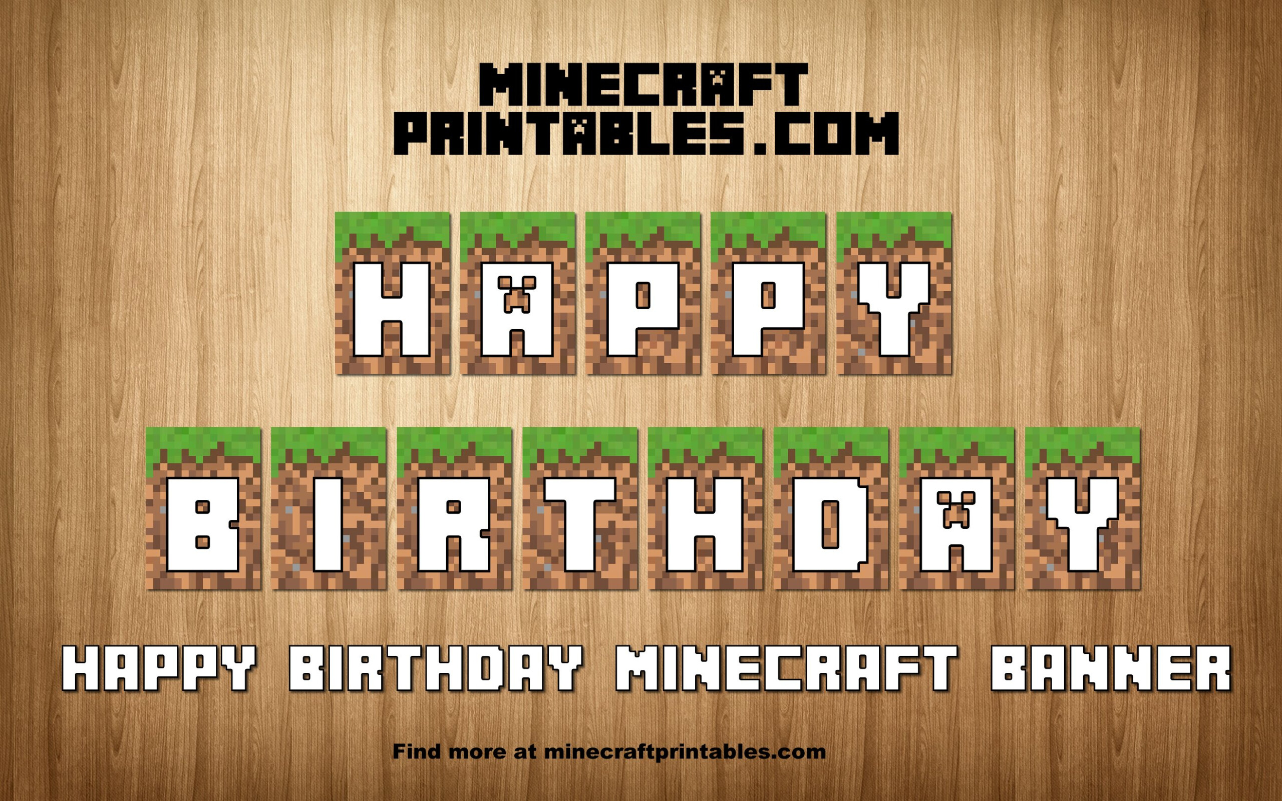 View 14 Happy Birthday Banner Printable Minecraft Letters Font 