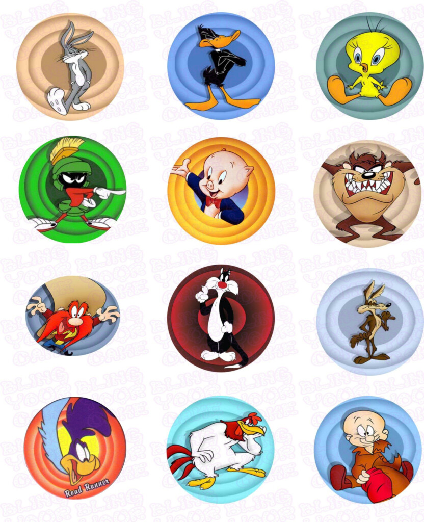 Warner Brothers Looney Tunes Circles Inspired Edible Icing Cupcake 