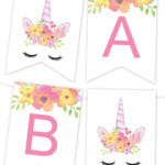 Watercolor Unicorn Custom Banner Happy Birthday Banner Printable