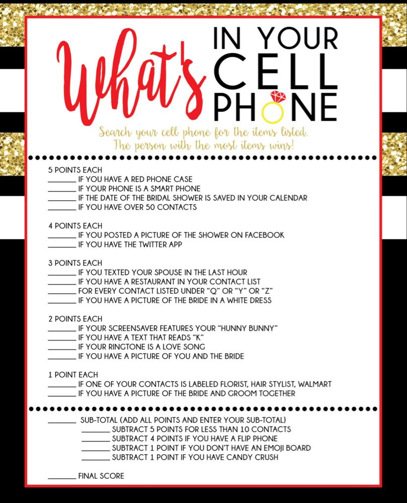 What s In Your Cell Phone DOWNLOAD Black Red And Gold Glitter Bridal 