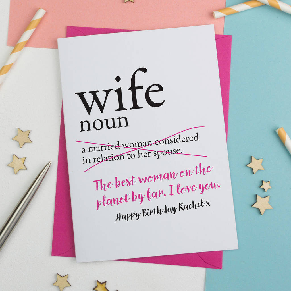 Wife Birthday Card By A Is For Alphabet Printable Birthday Cards