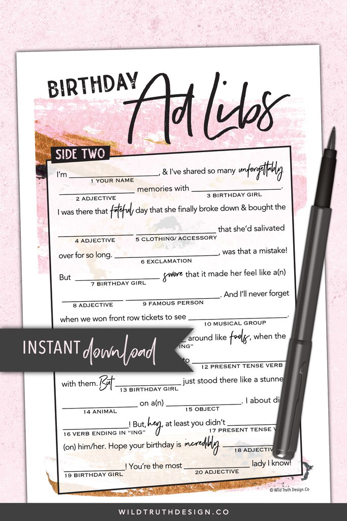 Women s Birthday Games Pack 106 Wild Truth Design Co Birthday 