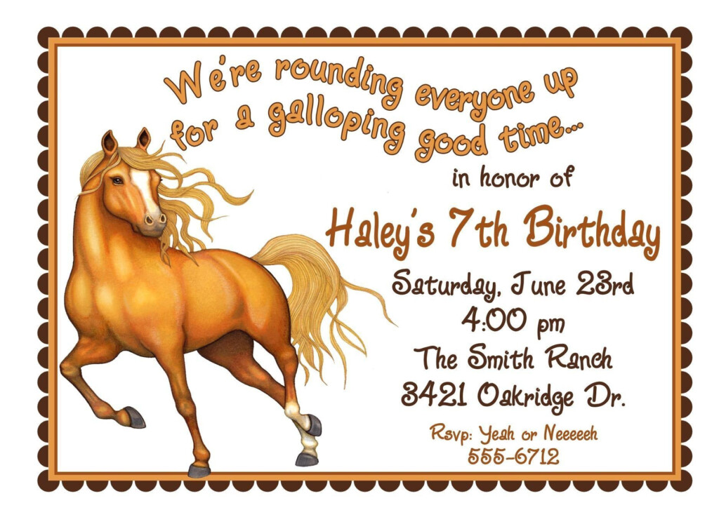 10 Awesome Horse Birthday Invitation Template Pretty Birthday 