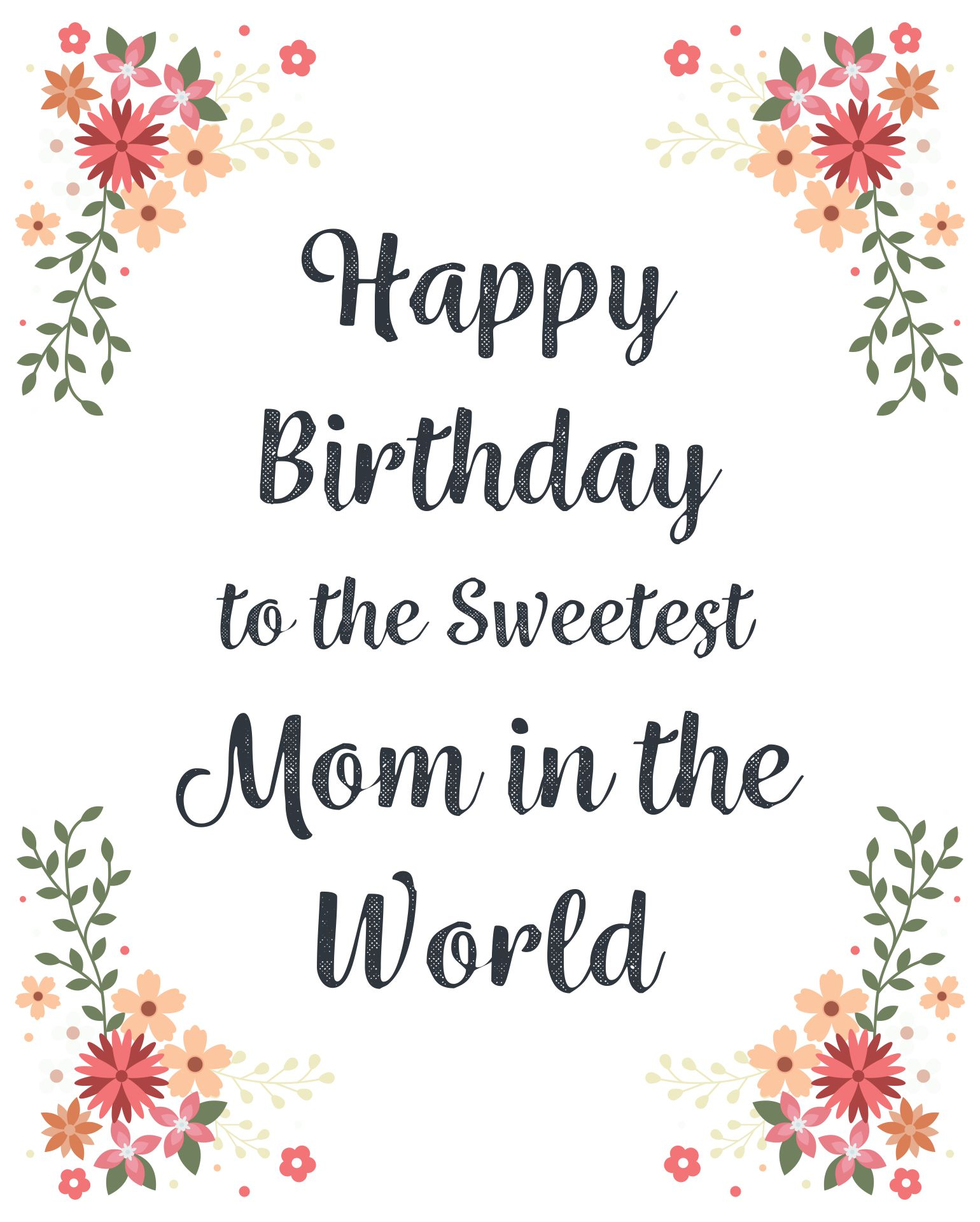 10 Best Printable Birthday Cards For Mom PDF For Free At Printablee