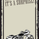 10 Personalized Classic Motorcycle Themed Birthday Invitation