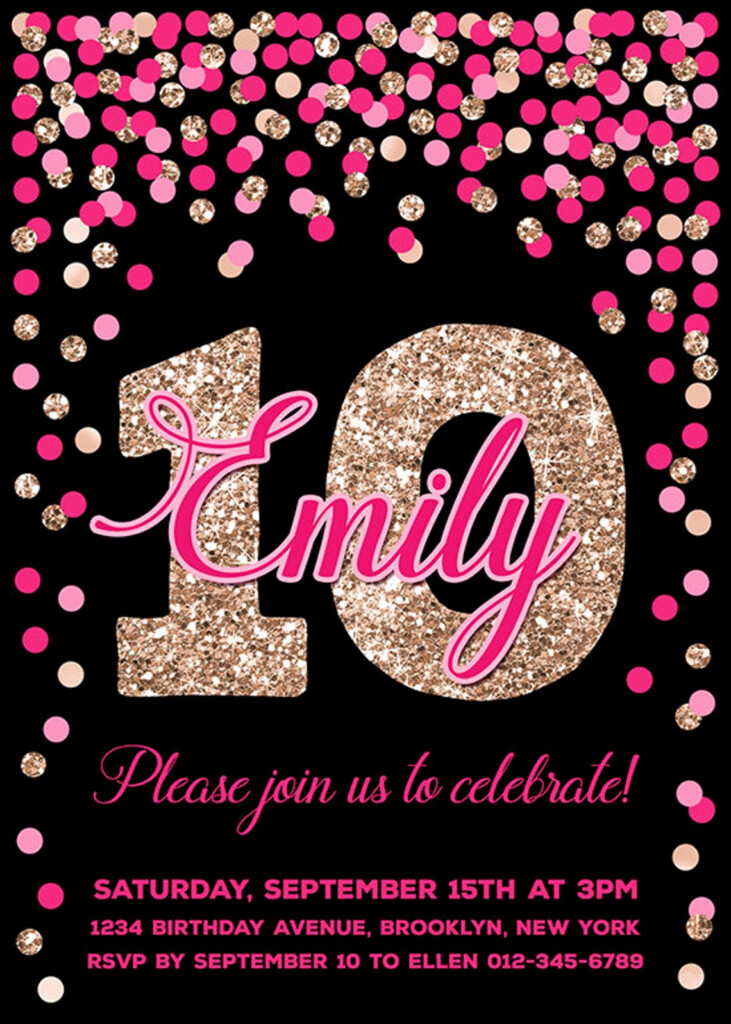 10th Birthday Invitation Cards Free Printables Printable Templates