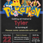 11 Awesome Pokemon Chalkboard Invitation Templates For Boys Birthday