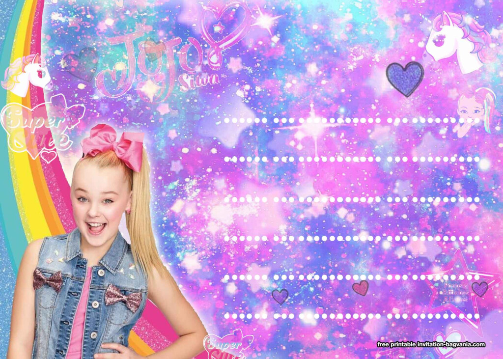 13 FREE Jojo Siwa Invitation Templates FREE Printable Birthday 