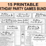 15 PRINTABLE BIRTHDAY PARTY GAMES BUNDLE Printables Depot