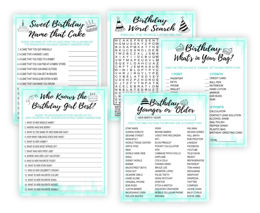 15 PRINTABLE BIRTHDAY PARTY GAMES MINT Printables Depot