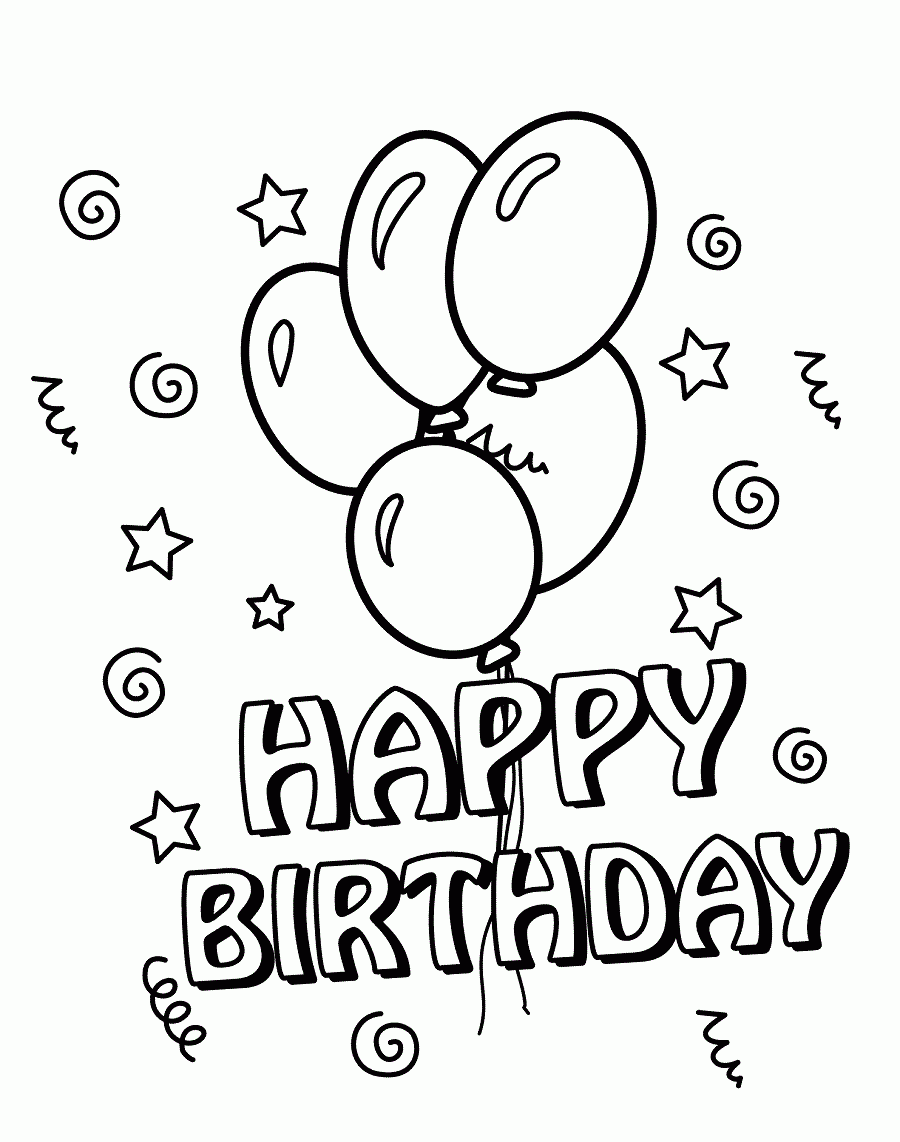 25 Free Printable Happy Birthday Coloring Pages