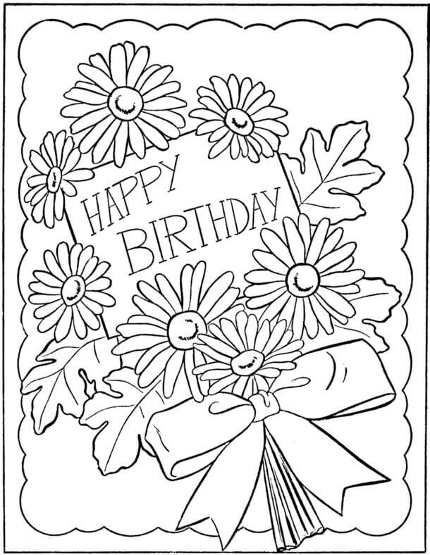 25 Free Printable Happy Birthday Coloring Pages