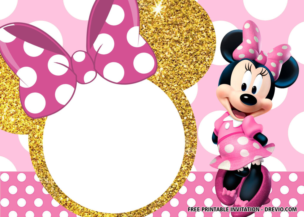 30 FREE Printable Minnie Mouse Birthday Invitation Templates 