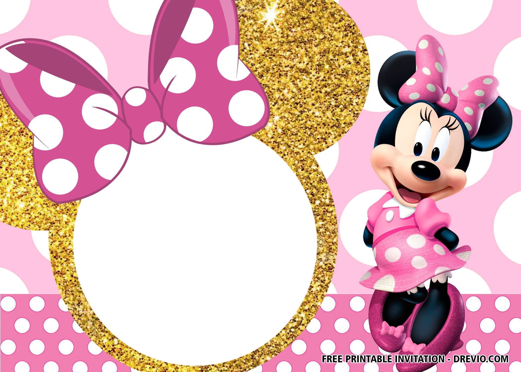 30 FREE Printable Minnie Mouse Birthday Invitation Templates