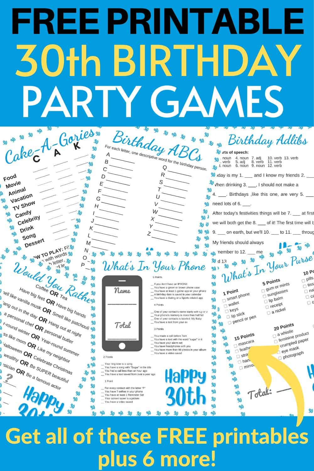 30th Birthday Games Free Printables For 2022 Parties Made Personal 