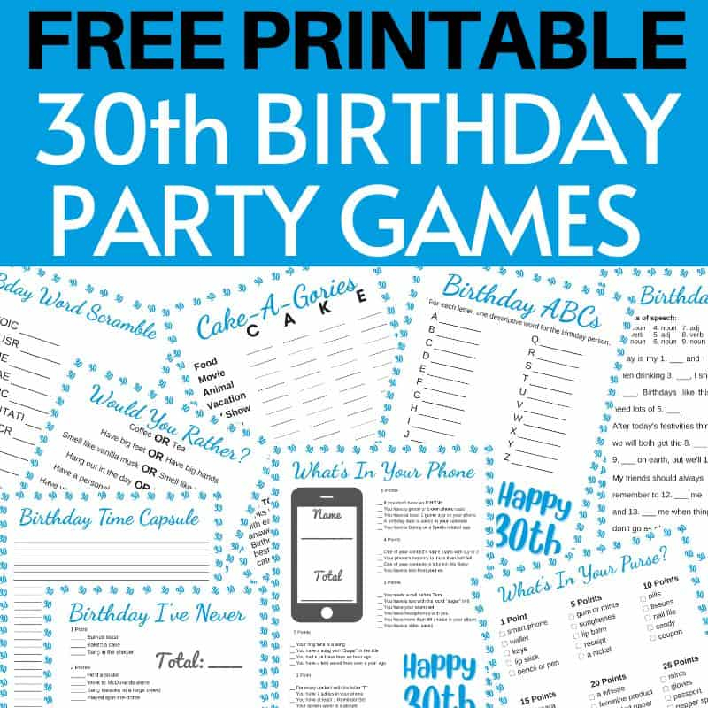 30th Birthday Games Free Printables For 2023 Parties Made Personal