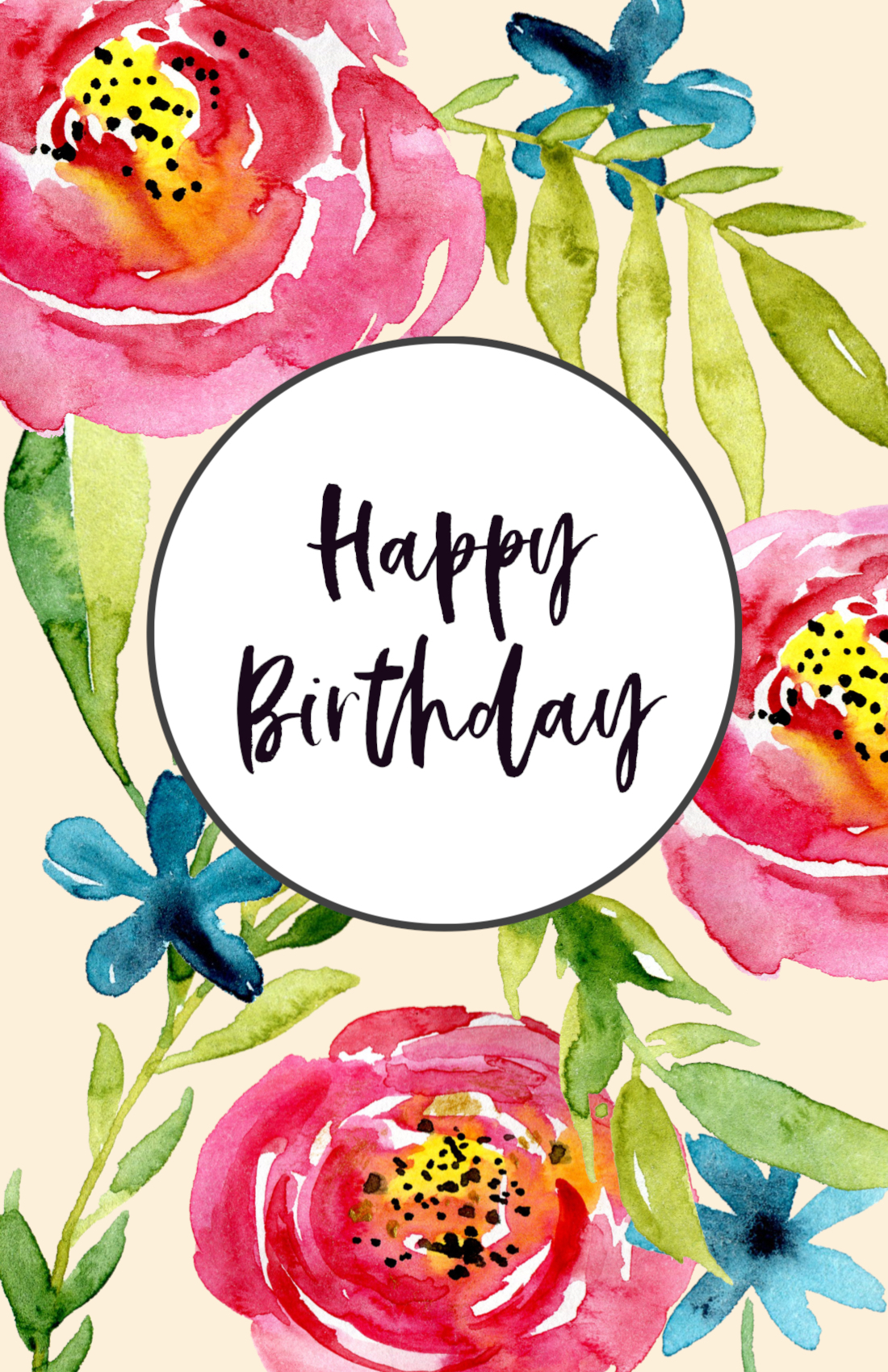 40 Free Birthday Card Templates Templatelab Free Printable Happy 