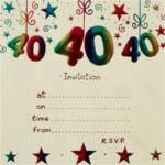 40th Birthday Invitation Templates Free Download BirthdayBuzz