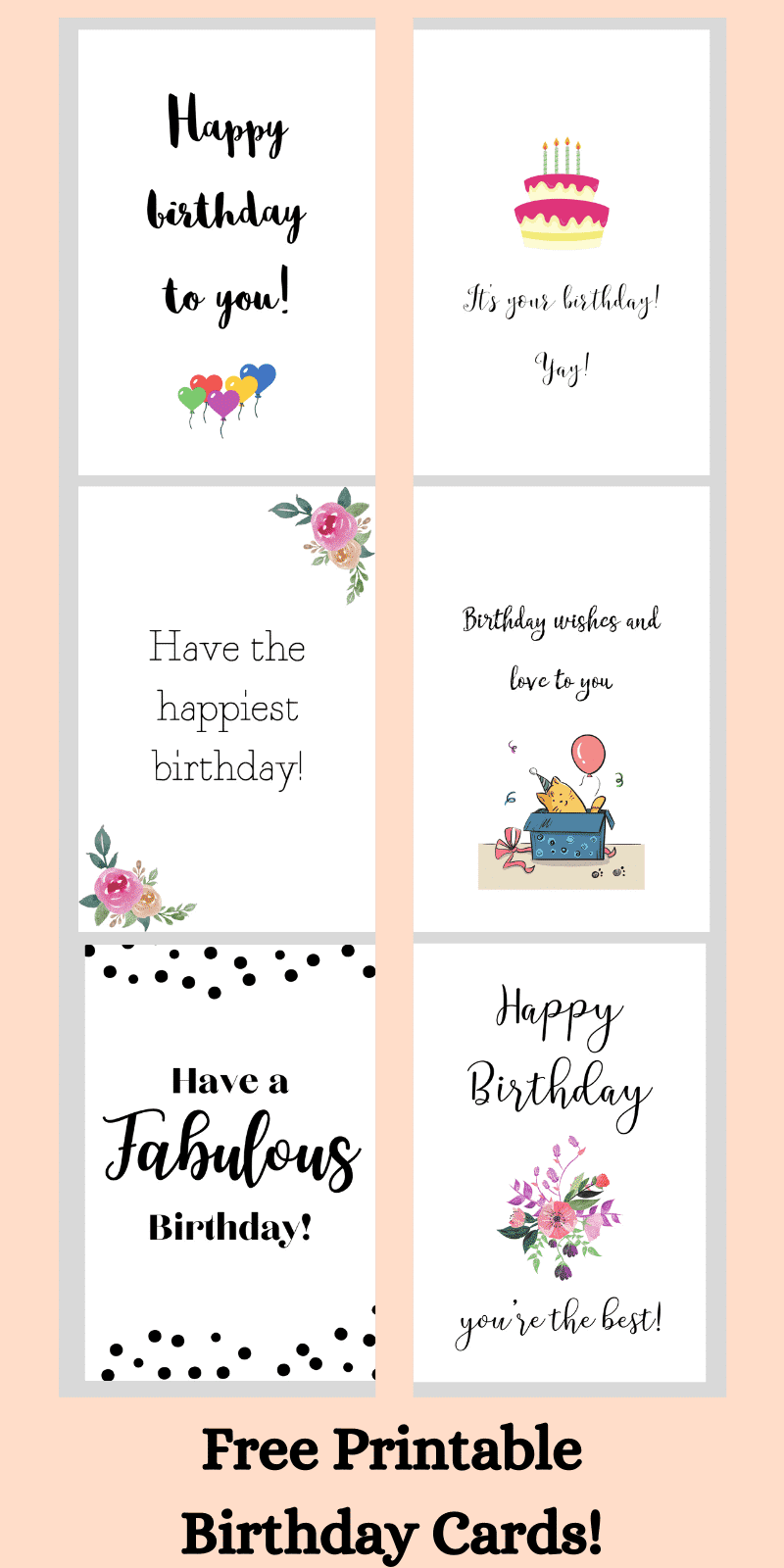 6 Cute Printable Birthday Cards For Her Pretty Free 