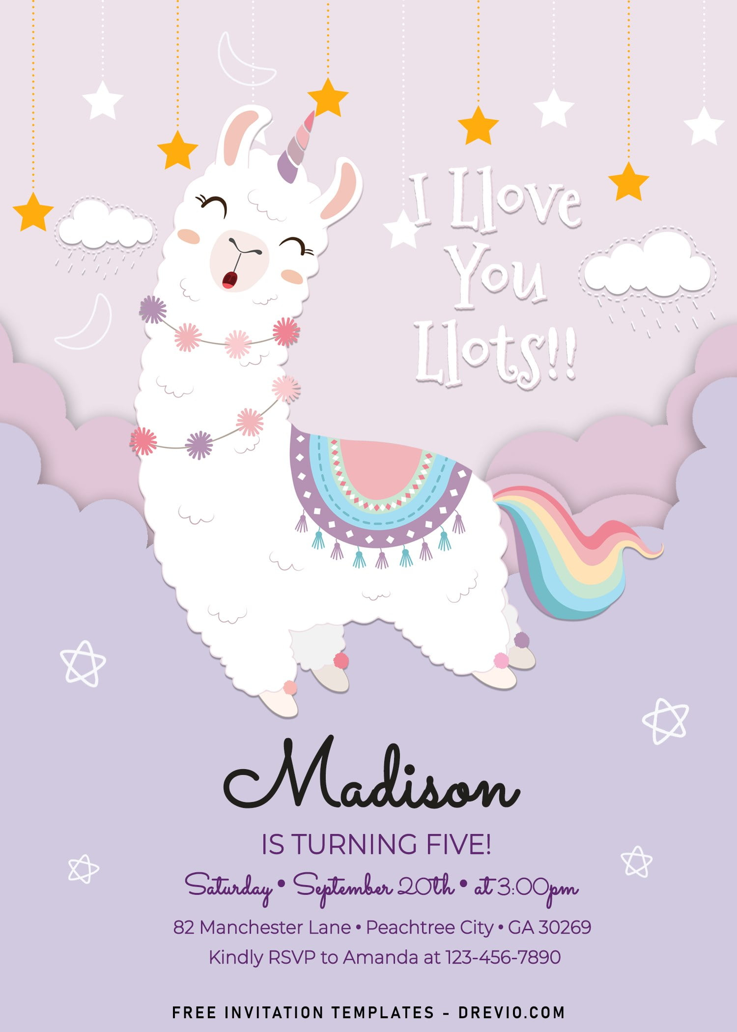 8 Adorable Llama Birthday Invitation Templates Download Hundreds 