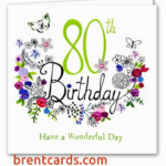 80th Birthday Cards Free Printable BirthdayBuzz