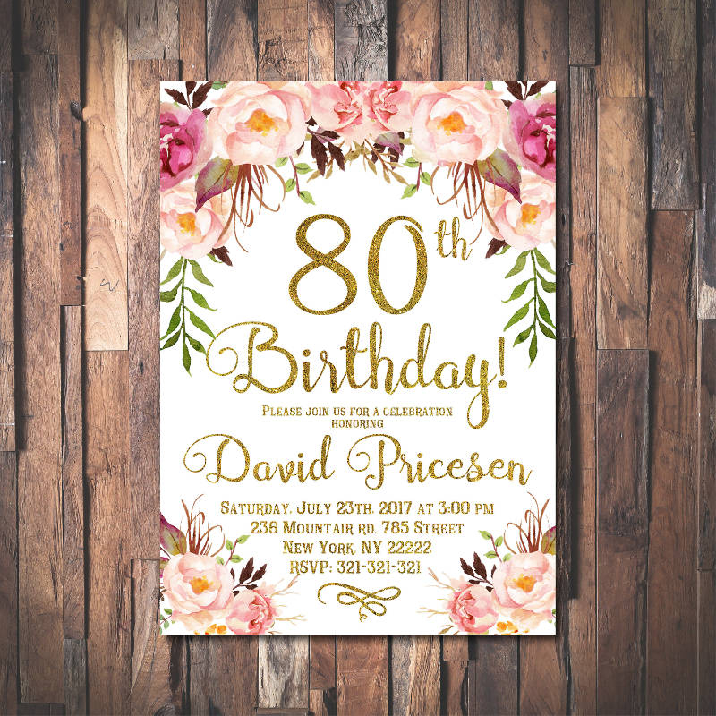 80th Birthday Invitation 12 Examples Format Pdf Examples