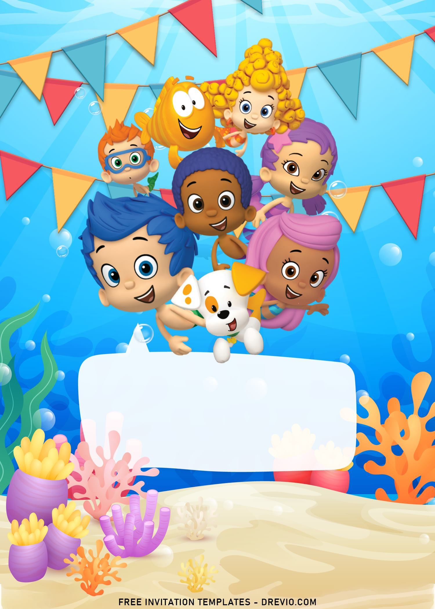 9 Adorable Bubble Guppies Birthday Invitation Templates Bubble 