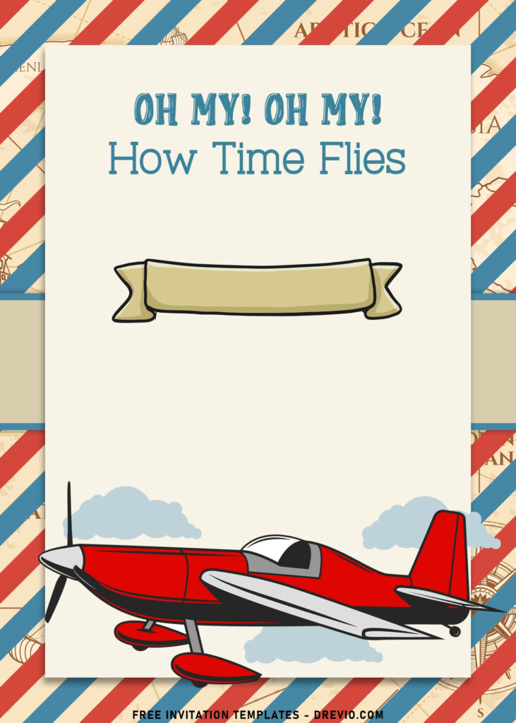 9 Airplane Birthday Invitation Templates For Boys Birthday Download 