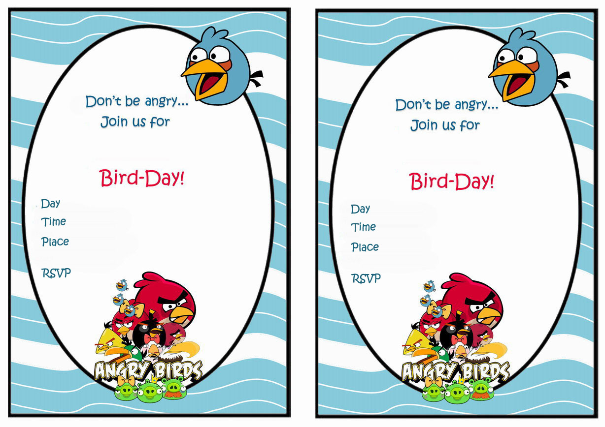 Angry Birds Birthday Invitations Birthday Printable