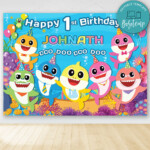 Baby Shark Birthday Party Banner Backdrop Printable DIY Createpartylabels