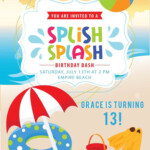 Beach Invitation Boys Or Girls Beach Party Invite Printable