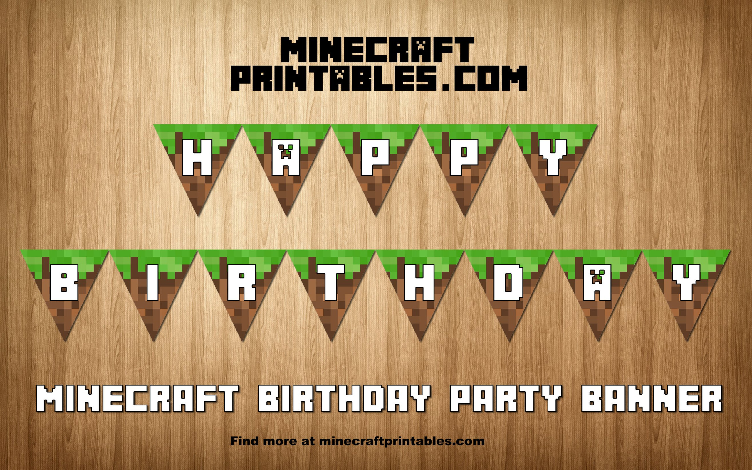 Birthday Banner Printable Minecraft Happy Birthday Banner Template