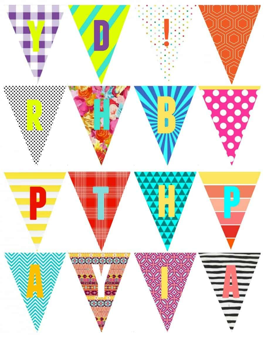 Birthday Banner Printables A Girl And A Glue Gun