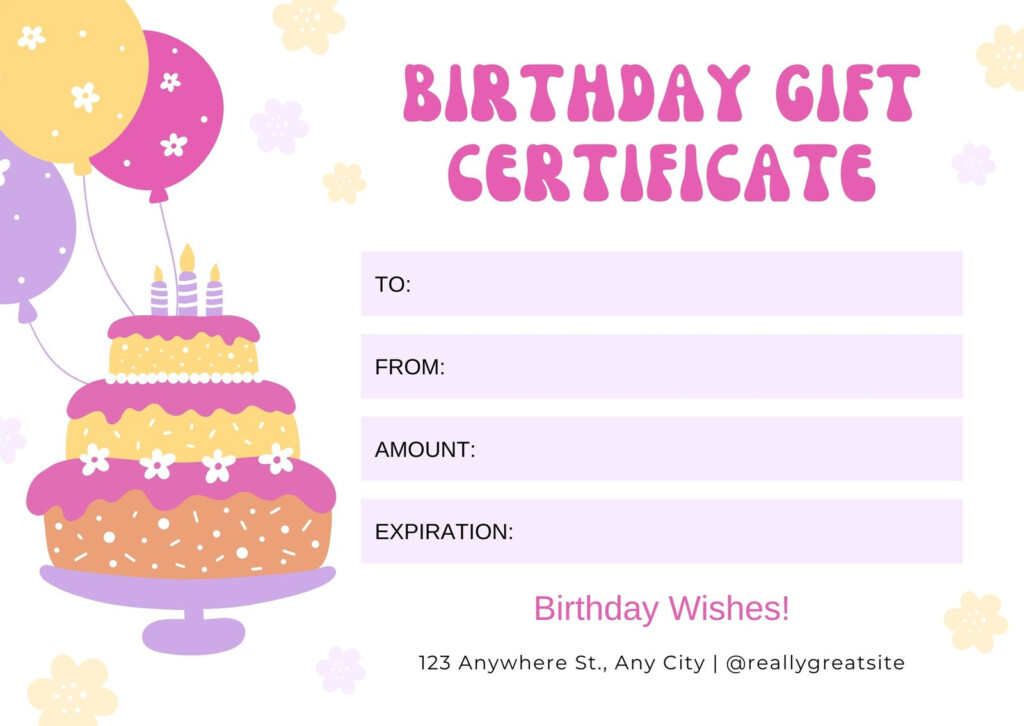 Birthday Gift Certificate Templates