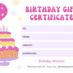 Birthday Gift Certificate Templates