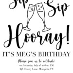 Birthday Invitation Printable Sip Sip Hooray Etsy