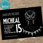 Black Panther Birthday Invitation Printable Createpartylabels