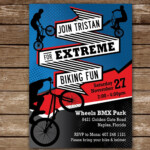 BMX Biking Printable Invite Bike Party Invitation Digital Etsy