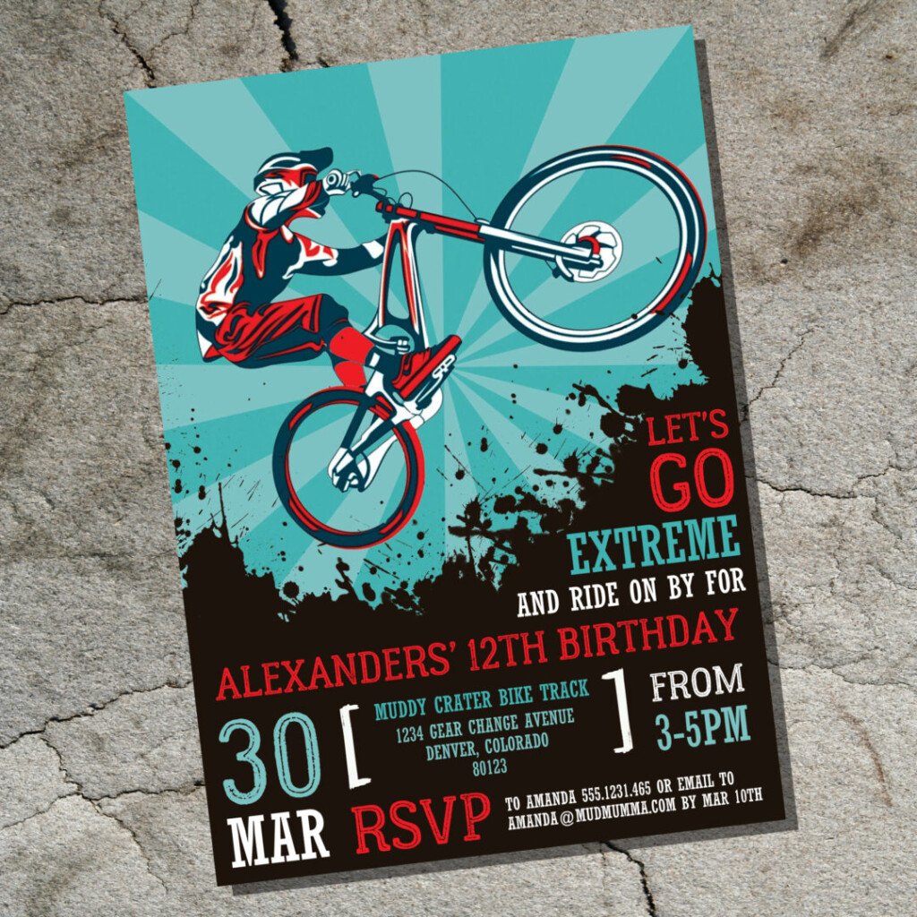 BMX Dirt Bike Go Kart And Bicycle Party Invitations To Spin Your 