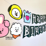 BT21 Birthday Banner BTS Themed Birthday Black White Etsy In 2021