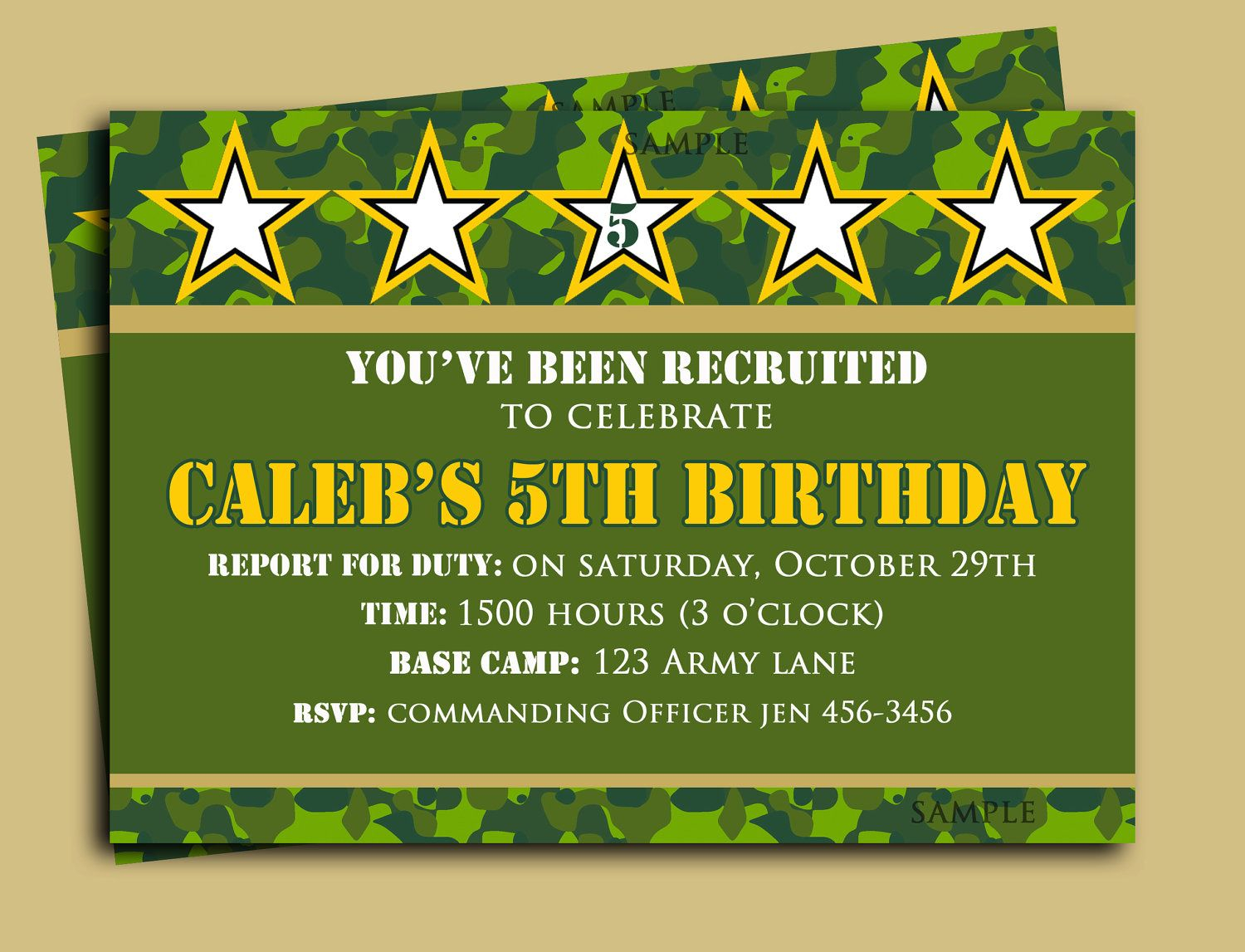 Camouflage Birthday Invitation Printable Camo By ThatPartyChick 