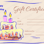 Candles And Cake Birthday Gift Certificate Template