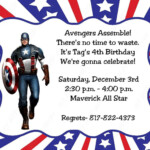 Captain America Birthday Invitation Template Cards Design Templates