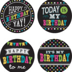 Chalkboard Brights Happy Birthday Wear 39 Em Badges Birthday Badge