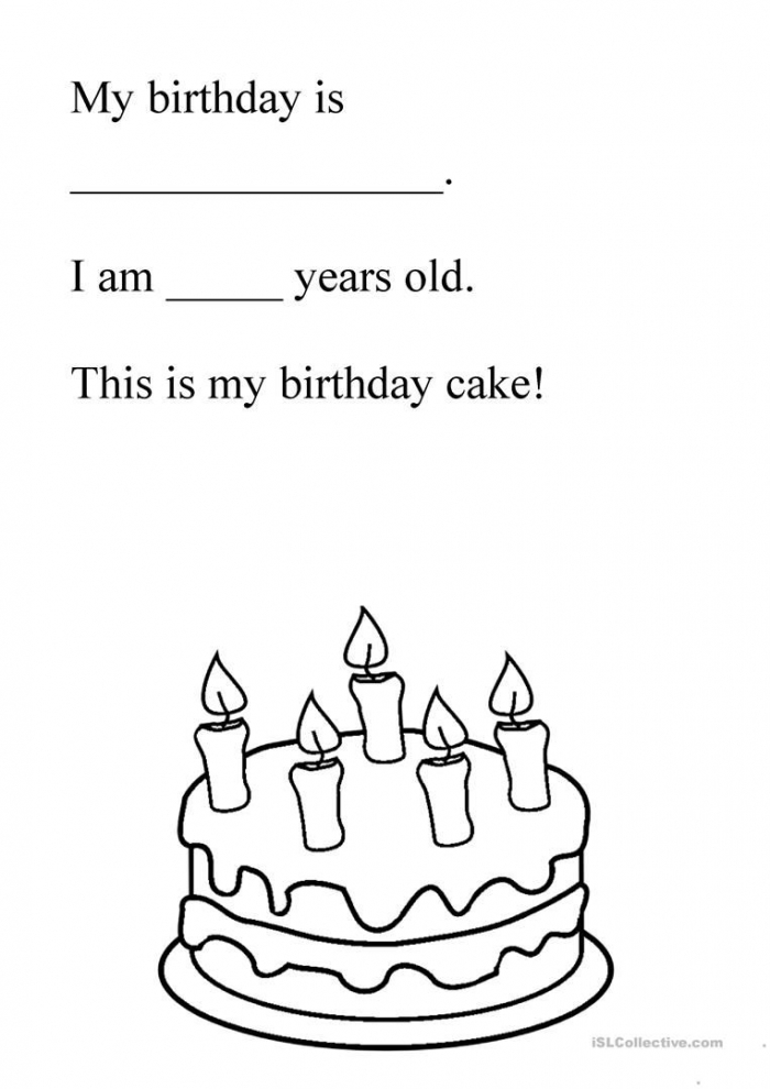 Color The Happy Birthday Cake Worksheets 99Worksheets