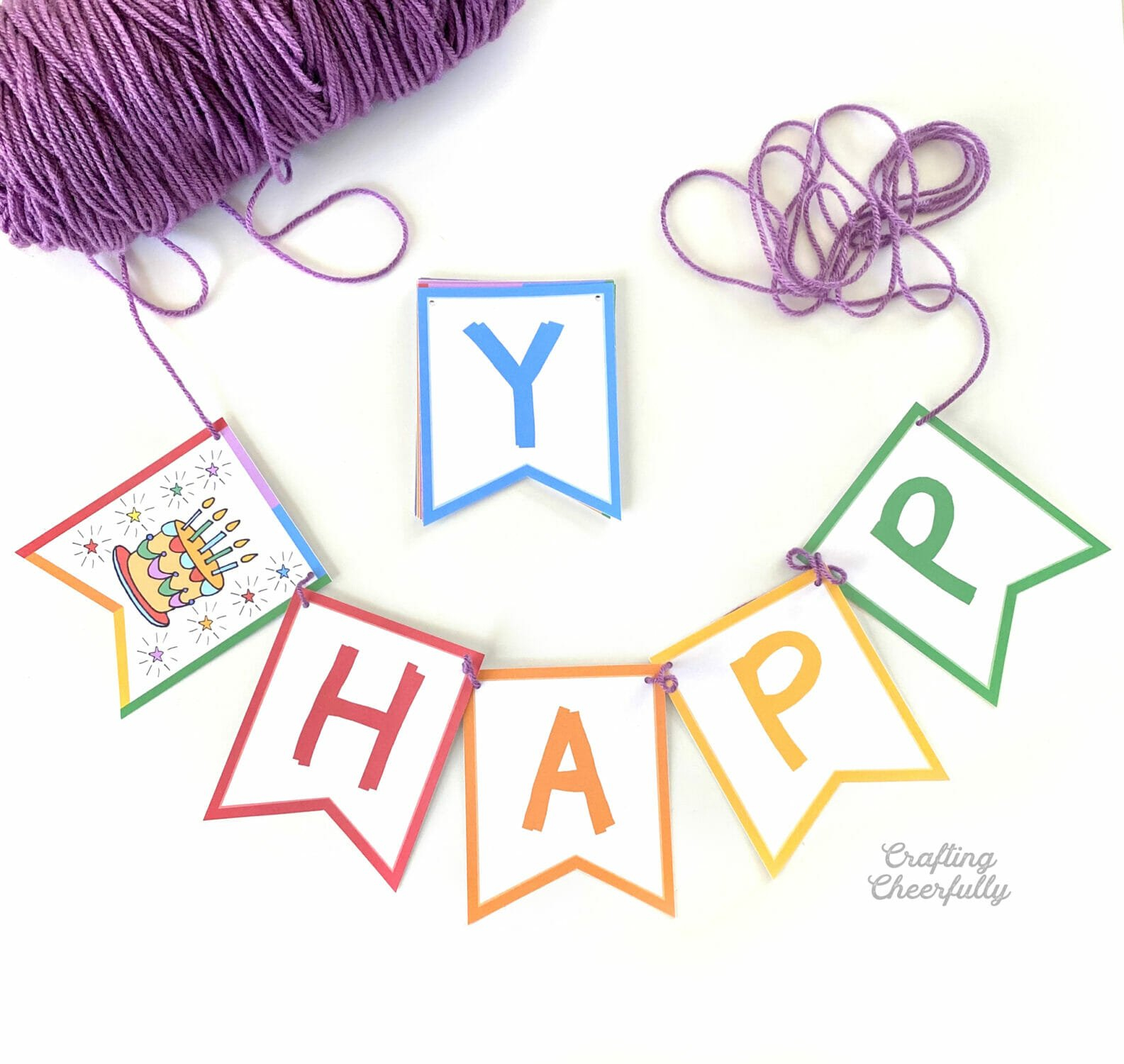 Colorful Rainbow Birthday Banner Free Printable Crafting Cheerfully